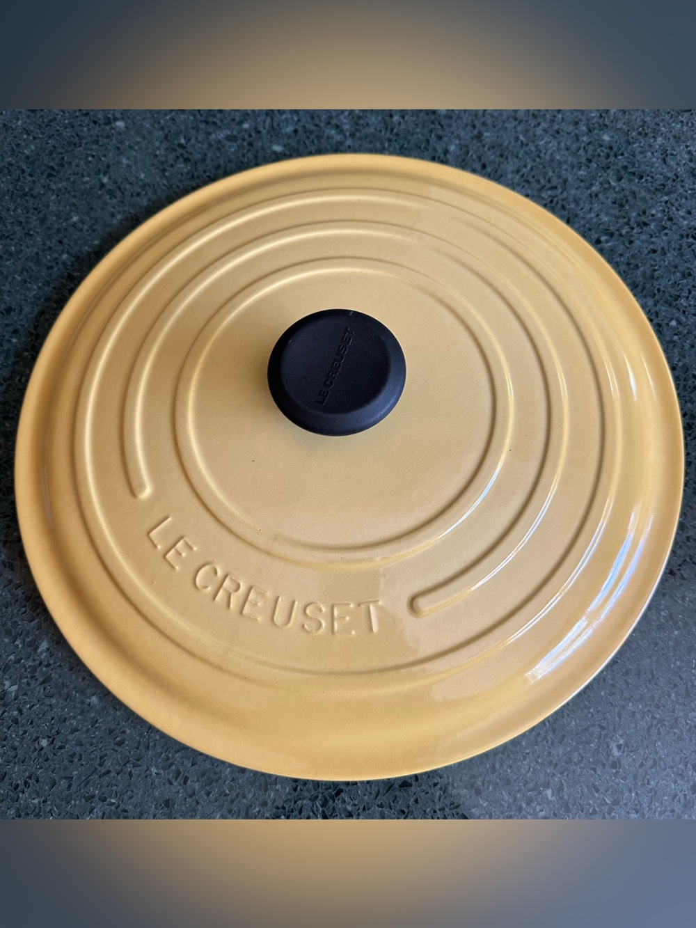 Le Creuset Marigold Yellow Round LID ONLY #30 Cast Iron Dutch Oven 12 1/2"